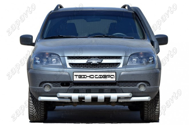 Защита переднего бампера 2123 Шевроле Нива c 2009 г труба двойная ЛЮКС ф51 ТЕХНО СФЕРА