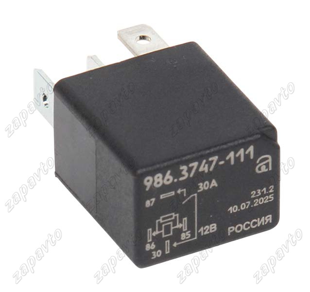 Реле 4-х контактное 30А 986.3747-111 АВАР