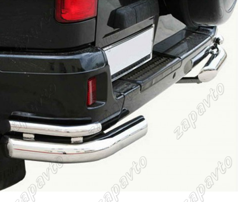 Защита заднего бампера УАЗ Патриот "Уголки" двойные ТЕХНО СФЕРА