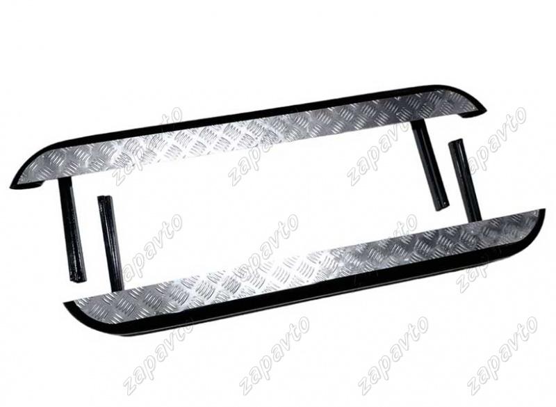 Пороги 21214, Нива Урбан с алюминиевым листом 63,5 мм матовый черный Металл-Дизайн