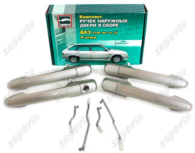 Ручки двери наружные ВАЗ 2109, 2114 (евро ручки 4шт.) окрашенные